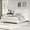 Beige, variant on Boucle Twin Bed Frame with Upholstered Headboard, Low Profile Heavy Duty Platform Bed with Wooden Slats, No Box Spring Needed, Pink