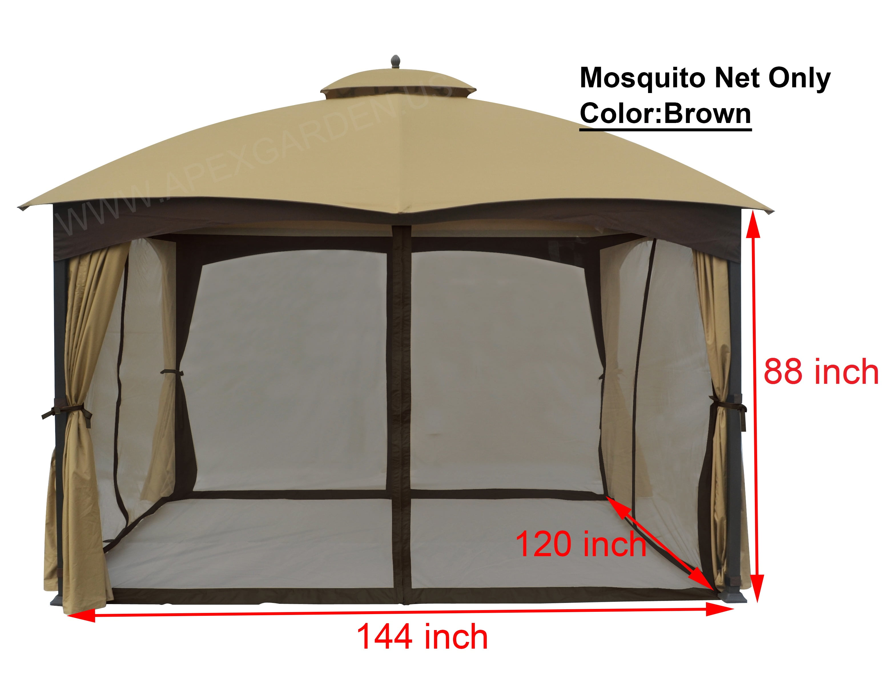 ​APEX GARDEN Replacement Mosquito Netting for 10' x 12' Gazebo