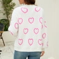 thumbnail image 2 of NAYTOAO Women Heart Print Cropped Cardigan Fall Long Sleeve V-Neck Open Front Knit Sweaters Casual Outerwear, 2 of 8