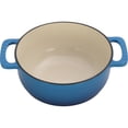 thumbnail image 4 of 6 quart cast iron dutch oven pot with lid,enameled cast iron dutch oven,featuring pot lid and heat-resistant double handles, perfect for baking, grilling, stewing, and cooking.Blue, 4 of 11