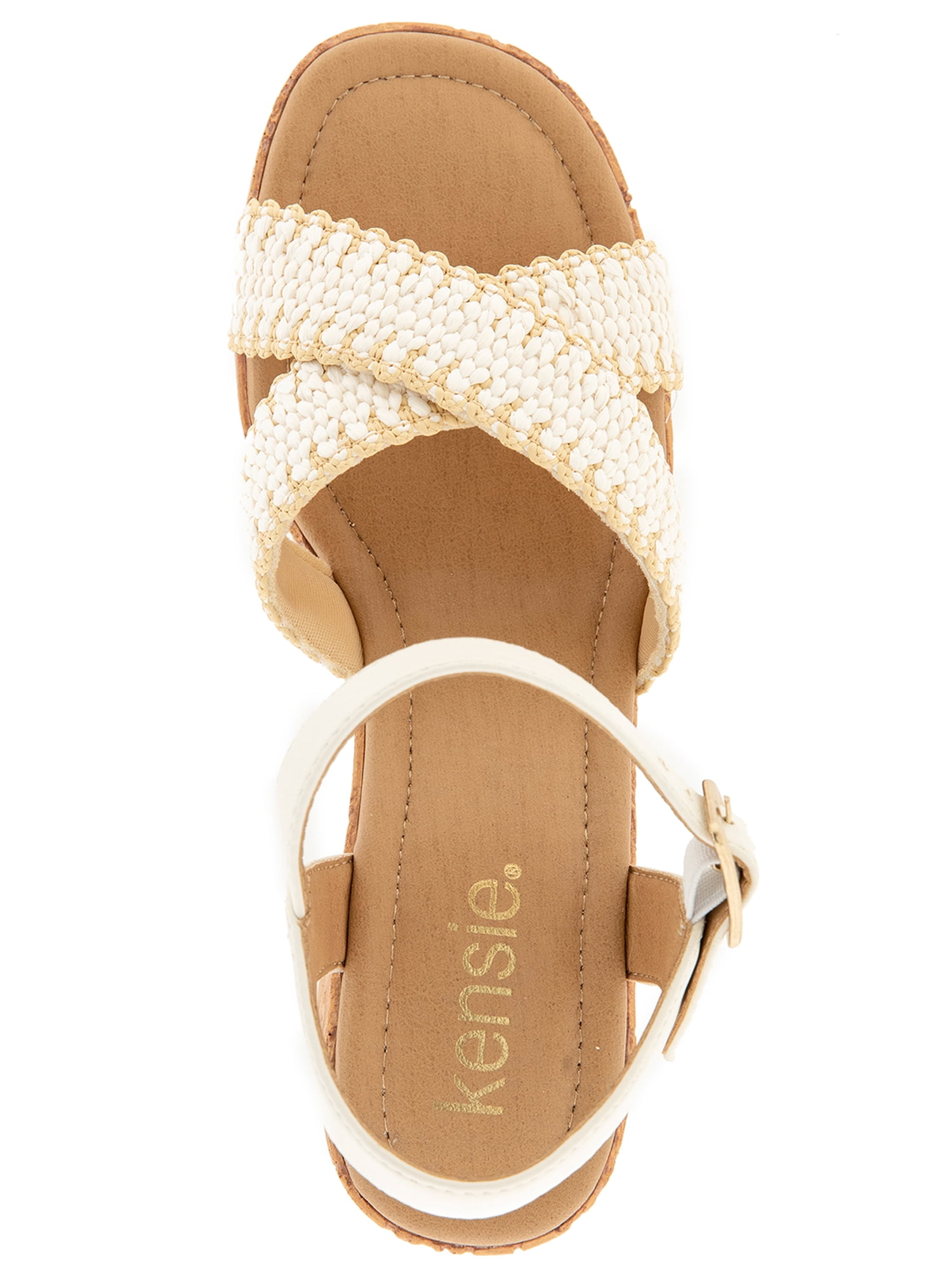Kensie Women's Sanya Raffia Platform Heeled Sandal
