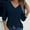 Dark Blue, variant on Zylanna Women's Pullover Sweaters, V-Neck Solid Color Ribbed Knit Long Sleeve Casual Tops for Women Black