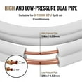 thumbnail image 3 of 25FT Mini Split Line Set - 1/4 & 3/8 O.D Copper Pipes with Triple-Layer Insulation, Ideal for Mini Split AC Refrigerant, HVAC Applications, and Heating Pump Systems - Includes Wrapping Strips for Easy, 3 of 7