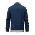 thumbnail image 4 of PEASKJP Men's Lightweight Jacket Casual Spring Fall Windbreaker Bomber Zip Up Coat With Pocket(Blue,L), 4 of 9