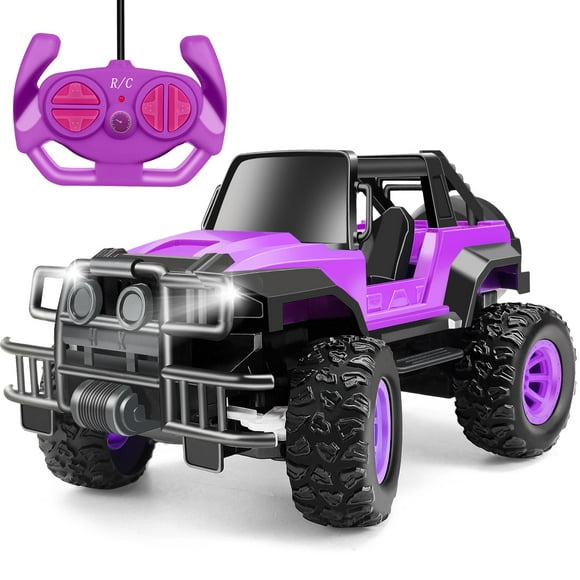Remote Control Car RC Racing Cars, 1:20 Scale Jeep Remote Control Monster Truck, 2.4Ghz LED Light Off-Road Rc Cars,Toy Cars Gift for Kids Boys Girls 6 7 8 9 10 Years Old (Purple)