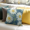 thumbnail image 3 of BANET  White Blooming Daisy Green Flower Stems Pillowcases Floral Seamless Art Pattern Pillow Case Decorative Throw Pillow Cover for Home Sofa Office White, 3 of 5