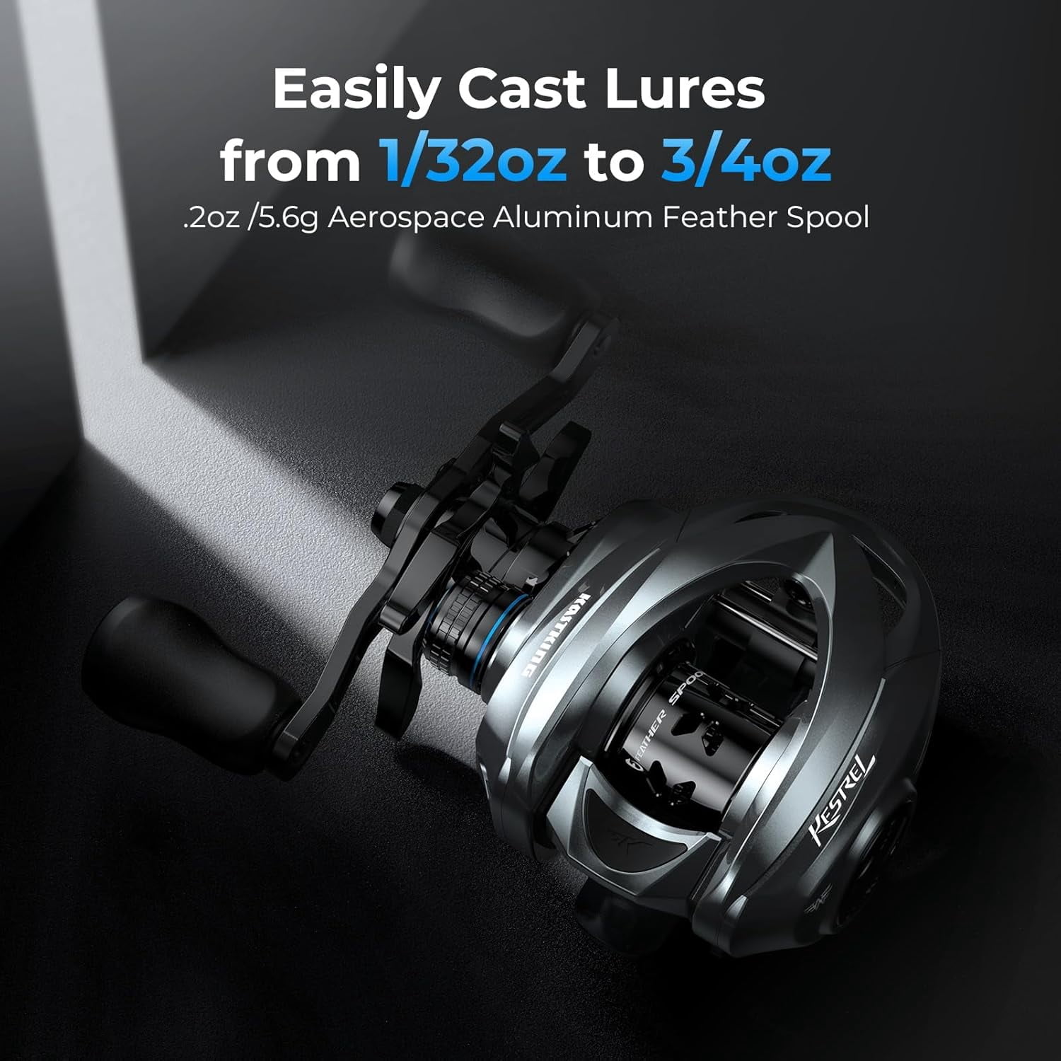 KastKing Baitcasting Fishing Reel, Finesse Baitcaster Lightest, 11+1,7.5:1 - Kestrel
