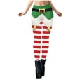 thumbnail image 2 of Joau Women's Ugly Christmas Leggings 3D Print Christmas Costume Leggings High Waisted Workout Yoga Leggings Holiday Xmas Tights Pants, 2 of 5