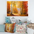 thumbnail image 3 of Designart 'Sunrise Glow Through The Autumn Trees' Lake House Framed Art Print, 3 of 4