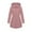 Pink, variant on gbyLJF Women's Long Puffer Jacket Solid Color Full Zip Warm Down Jackets Casual Long Sleeve Hooded Padded Jacket Winter Coat