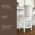 thumbnail image 3 of Maven Lane Pullman Bar Stool, Alabaster White Finish w/ Cream Fabric Upholstery, 3 of 7