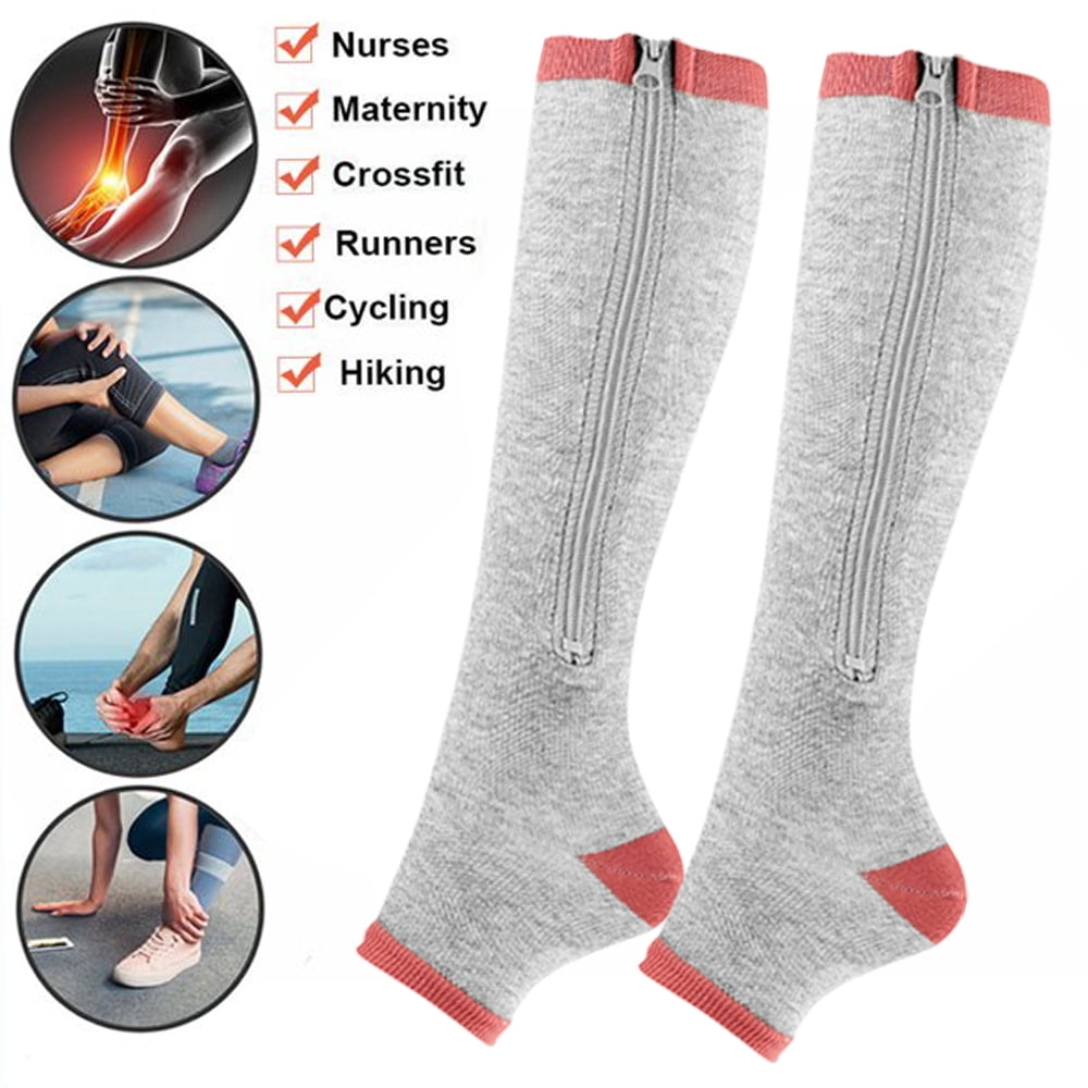 KZKR Compression Running Socks for Men & Women 4 Pairs Athletic,Travel& Medical Compression