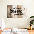 thumbnail image 3 of Elephant Stock Kiss Me Goodnight Typography Wall Sign Wall Art - Horizontal Canvas Wall Art - Living Room Wall Decor - Wall Signs Canvas - Black And Beige Decor - 12" x 8", 3 of 8