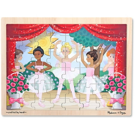 Melissa & Doug Ballet Recital Wooden Jigsaw Puzzle With Storage Tray (48 pcs)