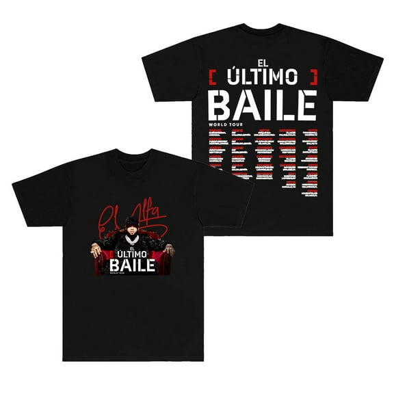 El Alfa El Ultimo Baile Tour T-Shirts HipHop Streetwear Women Men Crewneck Short Sleeve Tee