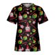 thumbnail image 1 of Blusas Navideñas Para Mujer, Con Cuello en V, Con Estampado de Nieve, Para Entrenamiento, Uniformes de Enfermera, Blusa de Manga Corta, Jerséis Odeerbi ODB208347, 1 of 4