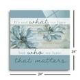 thumbnail image 3 of Who Matters Aqua Floral 24 x 24 Glass Wall Hanging Sign, 3 of 4