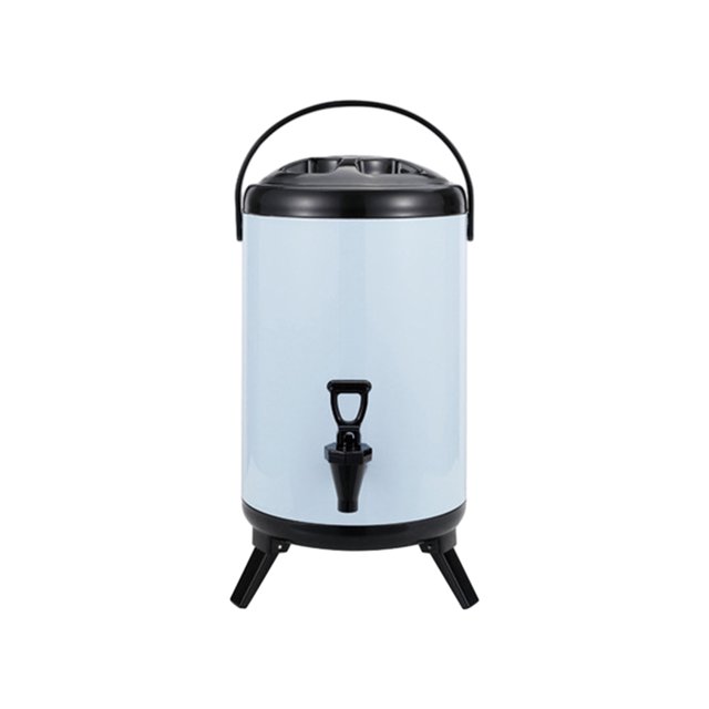 Naiovety Barriles de aislamiento de acero inoxidable para té de burbujas con función de conservación de gran capacidad Teteras azul claro