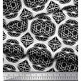 thumbnail image 2 of Soimoi Black Cotton Duck Fabric Triangle & Art Geometric Printed Craft Fabric by the Yard 42 Inch Wide, 2 of 3