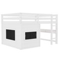 thumbnail image 6 of Full Size loft bed with a playful sliding chalkboard, built-in bookshelf, and high-quality safety rails, White, 6 of 10