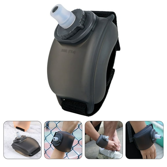 DINHEAROM 5Pack Soft Water Bottle with Wristband Design for Outdoor Sports and Gym 11.8X7.5X2.8in