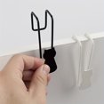 thumbnail image 3 of Over The Door Hook, Black Metal Cat Shaped Single Hook, 1 Piece No-Drill Hanging Hook, for Home Kitchen Bathroom Bedroom Cabinet Door Towel Bags Hanging Storage, 3 of 8