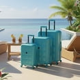 thumbnail image 2 of InUSA Vertex 3-Piece Hardside Spinner Luggage Set 20/24/28-Inch in Teal, 2 of 2
