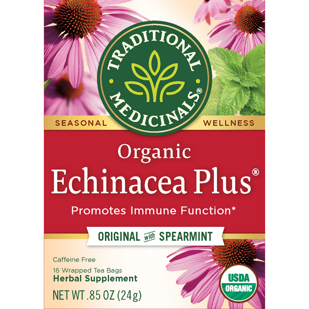 Traditional Medicinals Echinacea Plus Organic Herbal Supplement, 16