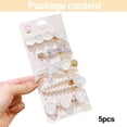 thumbnail image 2 of Crusward 5Pcs Mermaid Hair Clip Set, Shiny Shells Pearl Head Pieces Princess Hair Accessories for Toddler Little Girl Birthday Party Gifts, 2 of 5