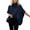 Navy, variant on Essentials Women's Sweater Elegant Turtleneck Half Sleeve Shawl Solid Knitted Cape 2025 Fall Outfits Brown