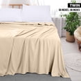 thumbnail image 2 of Sábana plana Utopia Bedding, doble, beige, suave microfibra cepillada, 2 of 7