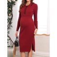 thumbnail image 3 of Charmo Robe Chandail de Maternité Automne Col Moulant Midi Grossesse, 3 of 6