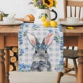 thumbnail image 2 of Burlap Table Runner 90 Inches Long,Spring Blue Flower Rabbit Non-Slip Kitchen Table Runners for Dining Room Everyday Use Party Table Decorations Retro Buffalo Plaid Pastoral Floral, 2 of 9