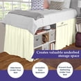 thumbnail image 2 of Dorm Bed Skirt Twin XL Size 40 inch Drop Navy Blue Solid Bed Skirt Stylish Ruffled Pattern Split Corner Easy Fit Easy Care Fade & Wrinkle Resistant-Polycotton Made, 2 of 7