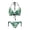 Green Leaf Print, variant on Women's Halter Neck Triangle Bikini Set - Tropical Palm Tree Print, Pastel Gradient, Tie Side Bottoms for Beach & Vacation