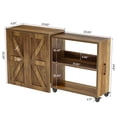 thumbnail image 2 of Tribesigns Rolling Side Table, 3-Tier Extendable End Table with Lockable Wheels & Storage Space, Wooden Narrow Nightstand for Bedroom, Living Room, Rustic Brown (23.6" to 46.4" Adjustable Length), 2 of 10