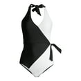 thumbnail image 6 of Nicole Miller Women's Colorblock Wrap One Piece Swimsuit, 6 of 6