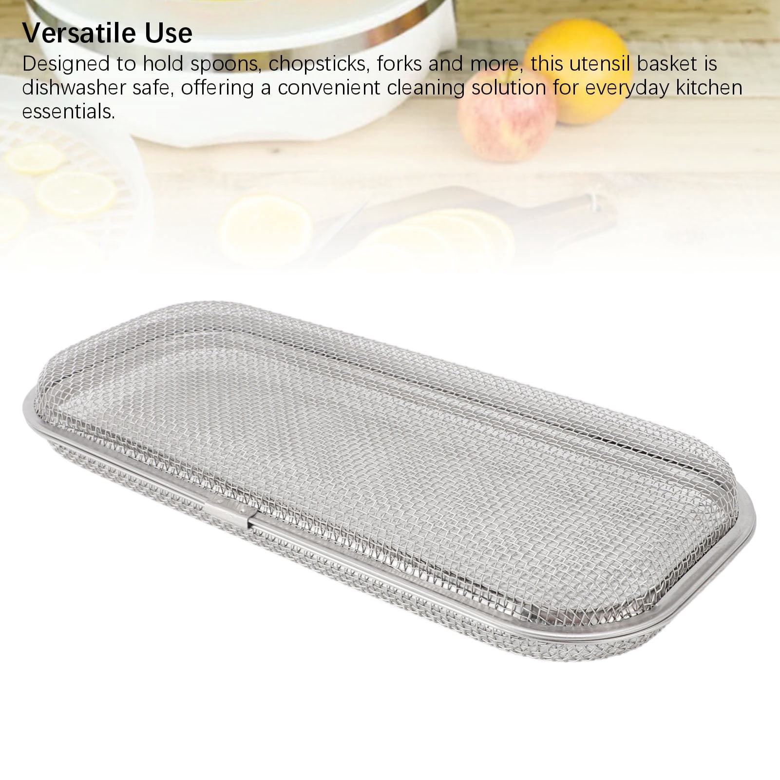 Nieyigj Small 304 Stainless Steel Dishwasher Utensil Basket Silverware Holder Mesh Drain Box for Chopsticks and Small Items Replacement Accessory (10.4 x 4.5 x 1.4 inches)