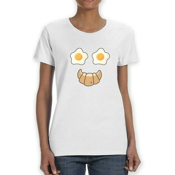 Breakfast Face Graphic Women T-Shirt, Female x-Large