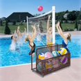 thumbnail image 7 of Pool Storage Box, Outdoor Storage Box, Pool Buoy Storage Box, Mesh Storage Box with Rollers, PE Rattan Storage Box for Buoys, Toys, Balls, Swimming Equipment, Brown, 7 of 7
