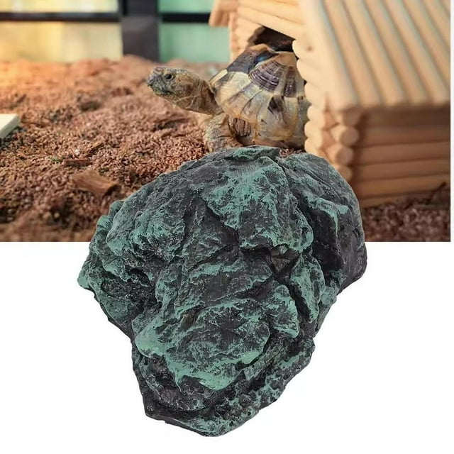 Cueva de descanso para reptiles y tortugas, terraza de descanso para tortugas, terrario, decoración de hábitat, escondite realista de resina para