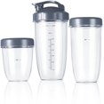 thumbnail image 1 of Premium Multi-Size Smoothie Cup Set: 32oz, 24oz, 18oz with Stay-Fresh & To-Go Lids, BPA-Free, Dishwasher Safe, Compatible with 600w/Pro 900w/ Pro EXCLUSIVE! 900w Blenders, 1 of 7