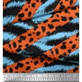 thumbnail image 2 of Soimoi Blue Moss Georgette Fabric Leopard & Wild Animal Skin Print Sewing Fabric BTY 42 Inch Wide, 2 of 3