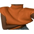thumbnail image 5 of Femmes Épaulette Pull Haut Col Roulé Sans Manches Pull Large Épaule Tricotée Pull Haut, 5 of 5