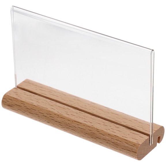 Blank Signs Dual Purpose Display Plate Holders Desktop Acrylic Stands for Solid Wood Label