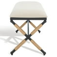 thumbnail image 6 of SAFAVIEH Couture Carmelo Solid Linen Contemporary Bench, Beige/Black, 6 of 11