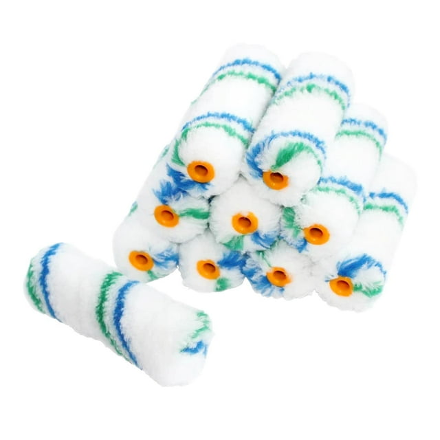 GUOOL 30pcs 4" Home Wall Replacement Paint Roller Cover Spun Cotton Roller Naps Repair Yellow and Blue