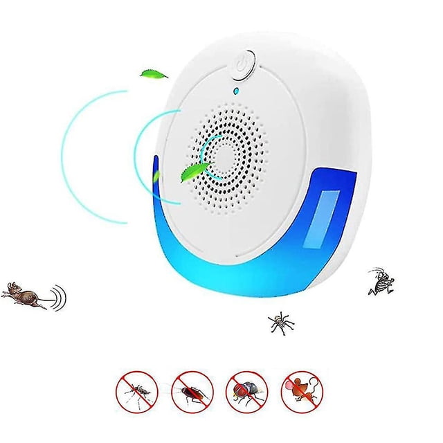 Repelente de mosquitos ultrasónico de 2 uds., dispositivo repelente de insectos y plagas eléctrico para interiores con luz Led JAMW Sencillez