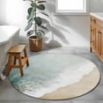 thumbnail image 4 of Area Rug 36in, Nautical Seaside Coastal Waves Floor Carpet Living Room Rug, Sea Water Non-Slip Welcome Mat Indoor Rugs for Bedroom Dining Room, 4 of 9
