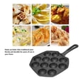 thumbnail image 4 of Octopus Meatballs Frying Pan Takoyaki Pan Cast Iron Takoyaki Pan 12 Grid Takoyaki Pan Takoyaki Baking Tray Octopus Meatballs Frying Pan 12 Grid Takoyaki Cooking Pan Non Sticking, 4 of 8